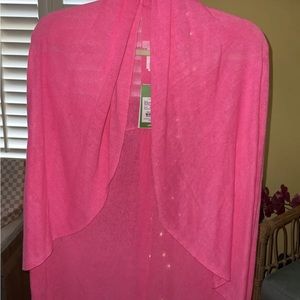 Lilly Pulitzer NWT Holden Linen Cardigan Wrap Kir Royal Pink $128 Size XS
